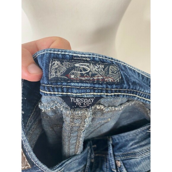 Silver Women’s Jean's Blue Denim Tuesday Western Glove Works Size 26 x 31 - Picture 5 of 6